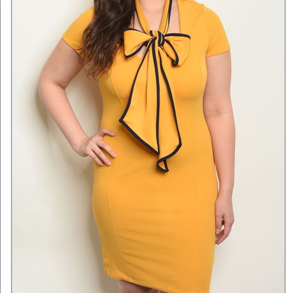 Mustard Yellow Plus Dress